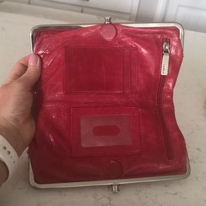 Red leather Hobo wallet/clutch.